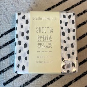 West Elm + Pottery Barn kids brushstroke dot sheet set